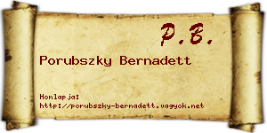 Porubszky Bernadett névjegykártya