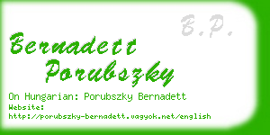 bernadett porubszky business card